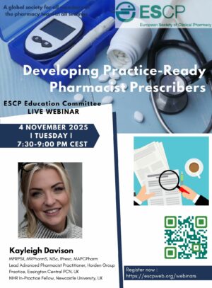 4 November 2025: Webinar on Developing Practice-Ready Pharmacist Prescribers