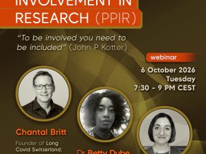 6 October 2026: Webinar on Patient and Public Involvement in Research